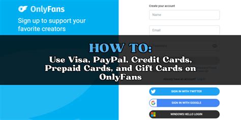 can you use visa gift card on only fans|How to Pay for OnlyFans Discreetly in。